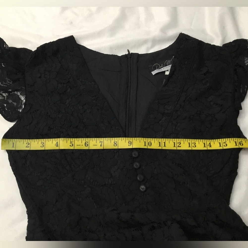 DALIA MACPHEE Black Sheath Maxi Dress with Flutter Cap Sleeves and Crew Neck - Picture 2 of 16